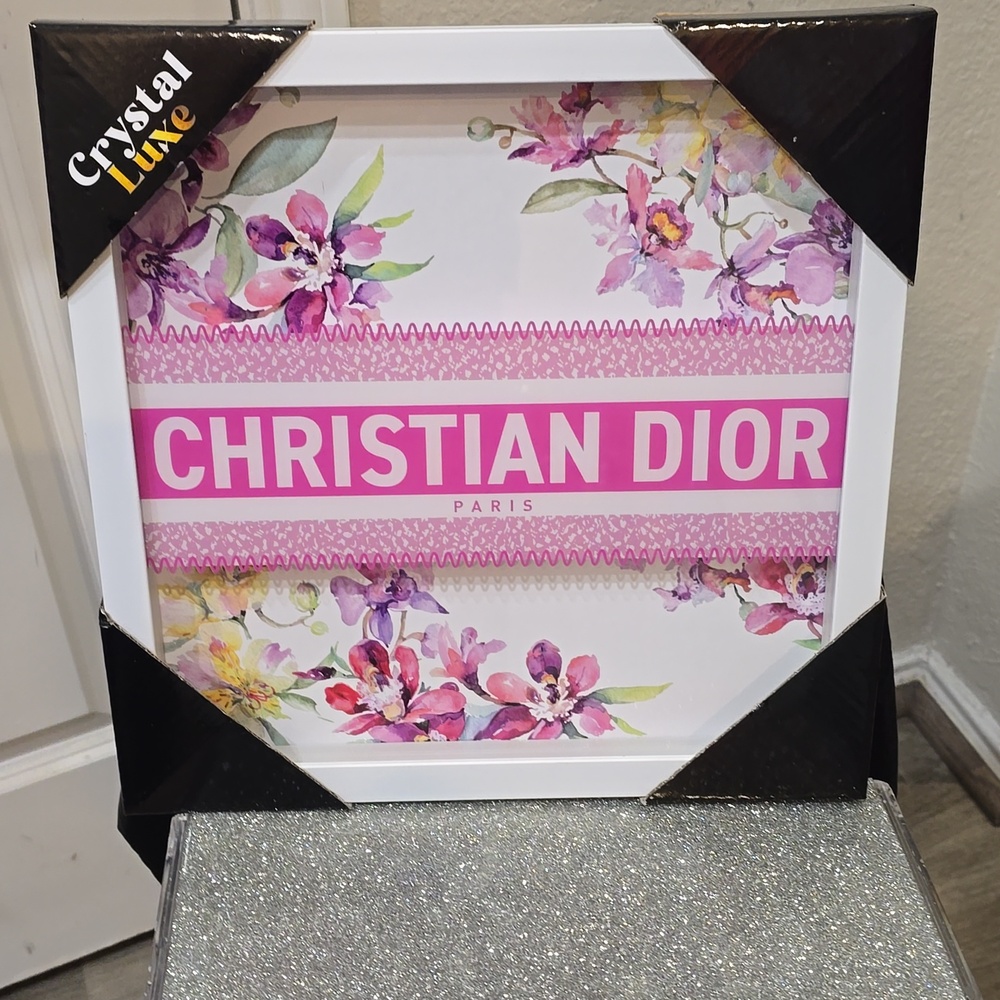 Crystal Luxe Christian Dior Paris Floral Framed Wall Decor - Picture 4 of 6
